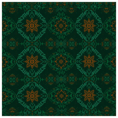 Green Ornamental Pattern Blankets