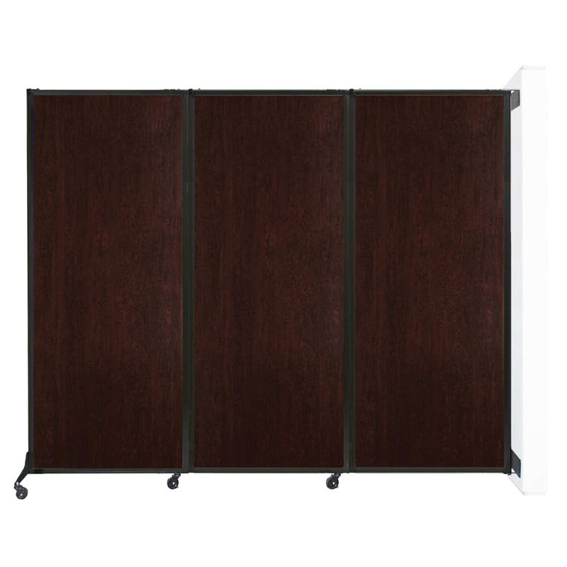 Cloison pliante murale à grain de bois de 8 pi 4 po, H 88 po x L 100 po, Espresso cerise