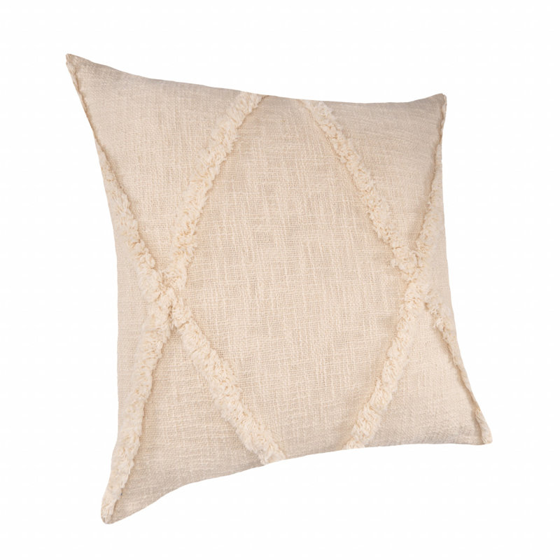 Geometric Reversible Pillow Insert, 18"H x 18", Beige/Natural