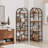4 Tier Arched Triple Column Bookshelf, Industrial Metal Frame Open Display Storage Shelf for Living Room Home Office-128967518