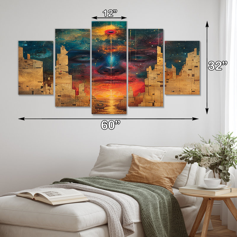 Dailany - Abstract Collages Wall Art Set 5 Piece