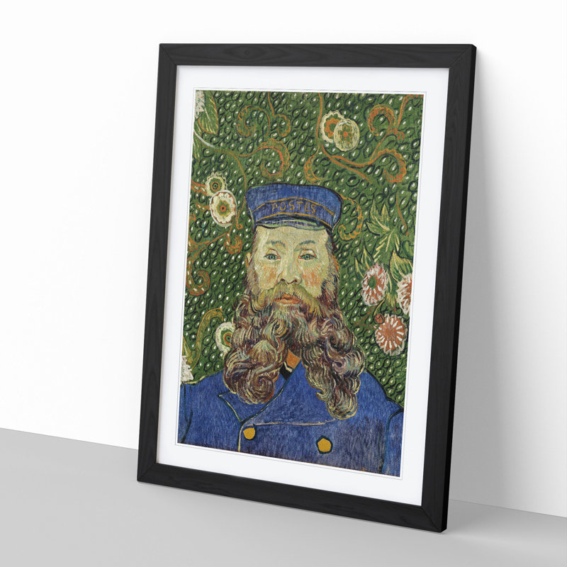 The Postman Joseph Roulin Vol.1 by Vincent Van Gogh - Framed Print, 90cm H x 65cm W x 2cm D, Black Framed