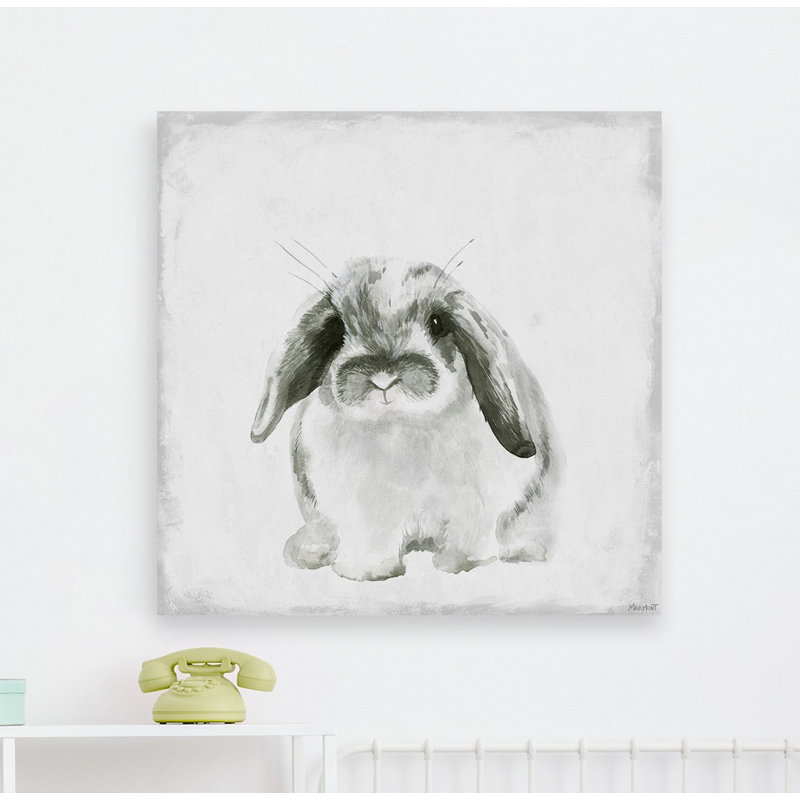 «Bunny Mustache», reproduction sur toile tendue, H 48 po x l 48 po x 1,5 po