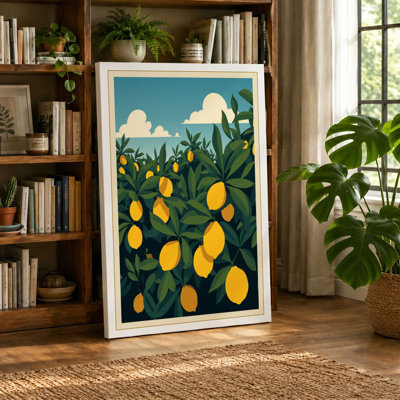 Lemon Tree in Spring Botanical - Wrapped Canvas