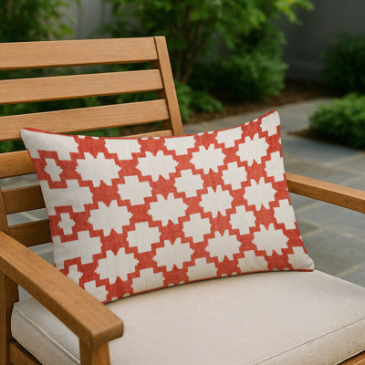 Coussin décoratif intérieur et extérieur brun Trellis