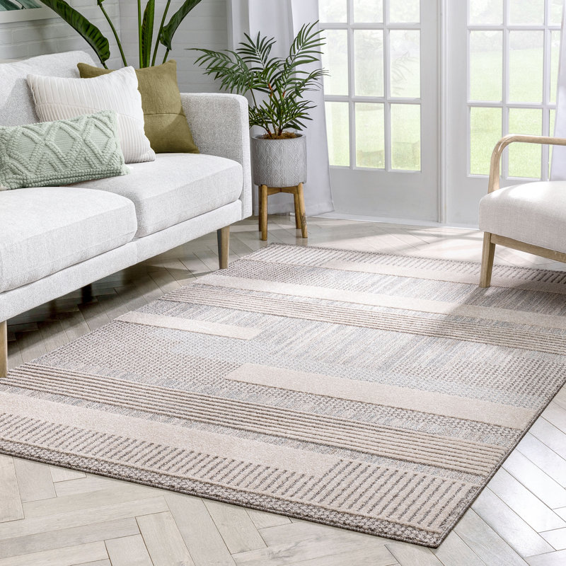 Well Woven Harlow Briar Tribal Geometric Abstract Light Blue Looped Pile Rug, Rectangle 120 x 160cm