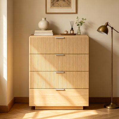 Armoire d'entrée moderne et minimaliste en bois naturel