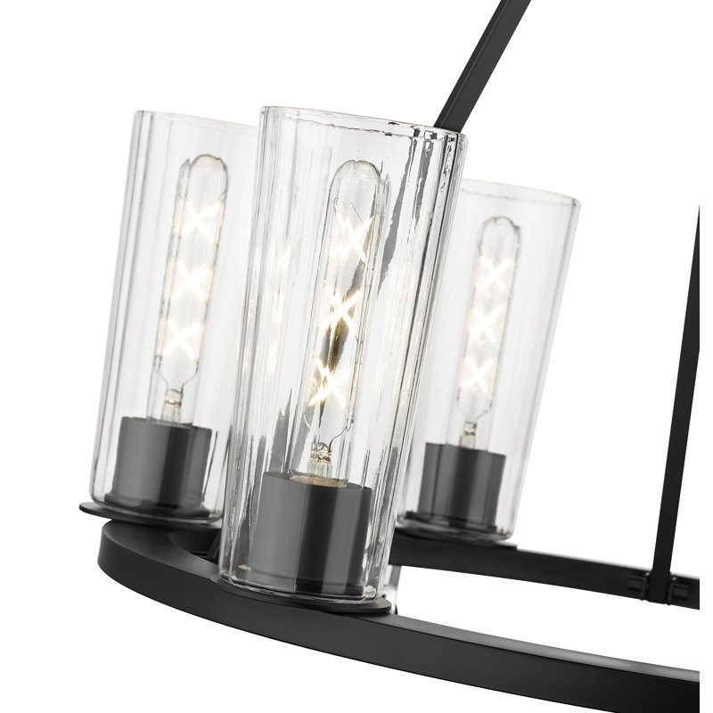 Lustre 6 lumières Esma, Noir mat