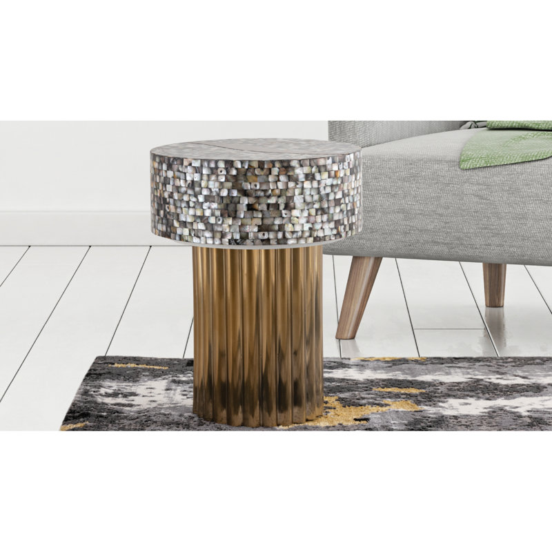 End Table In Silver&Gold