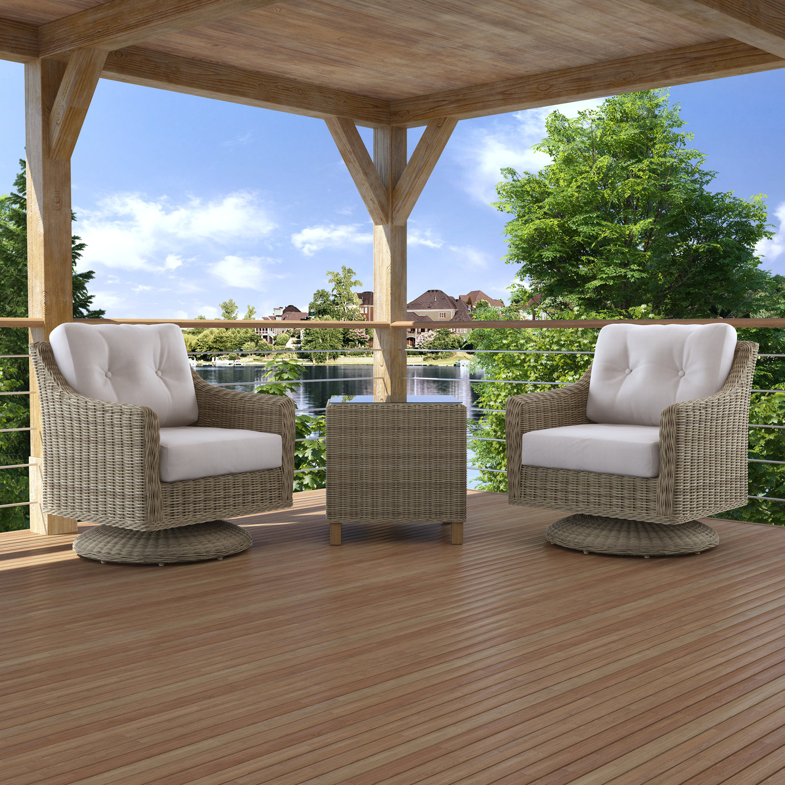 Kells Sunbrella® 2-Person Patio Swivel Seating Group