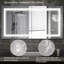 Miroir de salle de bain 60 po x 32 po à DEL avec antibuée et capteur tactile - Miroir mural moderne sans cadre pour meuble-lavabo, salle de douche ou vestiaire