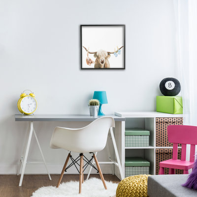 Highland Cow Baby Boy Framed Giclee, design by Ali Lynne