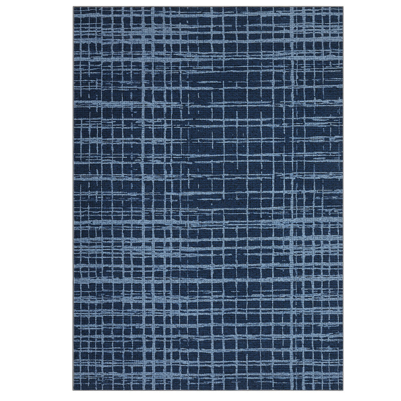 Plaid Machine Washable Rug with Rubber Backing Modern Non-Slip Carpet for Living Room, Bedroom, Dining Room, Office, Playroom, Nursery