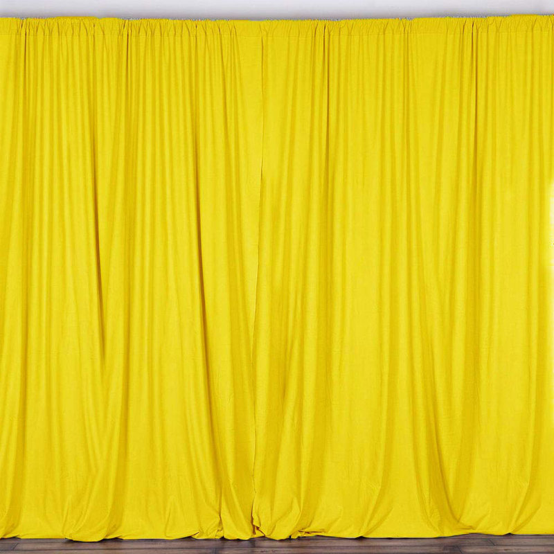 Antion Semi Sheer Curtain Single Panel, 56" x 120", Yellow