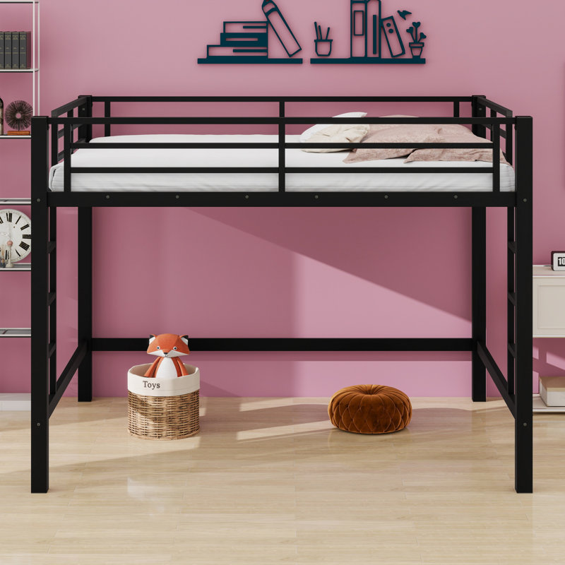 Loft Bed Featuring An Easy Climb Ladder And Safety Guardrails, Queen