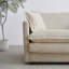 Canapé en chenille en U avec assise modulaire spacieuse et structure en bois beige