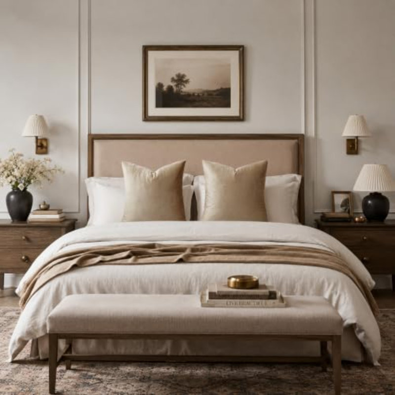 Ensemble de 2 coussins décoratifs en velours taupe 16 x 16
