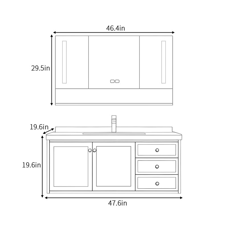 French modern light luxury style bathroom cabinet