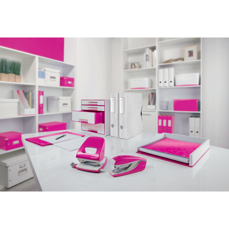 Wow Plastic Paper Organiser, White/Pink