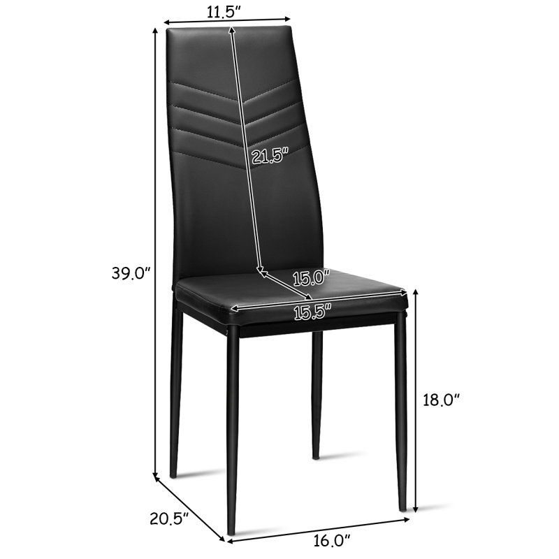 Chaise Parsons Rembourrée en Noir