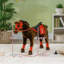 «Ride On Horse For Kids 3-8 Years Old», cheval de course pour tout-petits avec son hennissement, jouet poney avec selle et étriers, brun