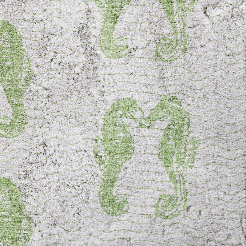 Tapis d'hippocampe de première qualité ADS194, Vert, 8 pi x 10 pi