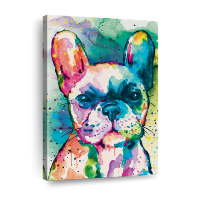 Bouledogue français, peinture sur toile