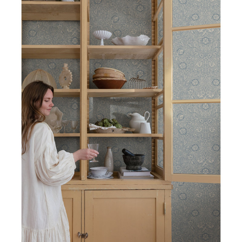 Villa Dalaro 2 Floral Wallpaper Roll, Indigo Blue