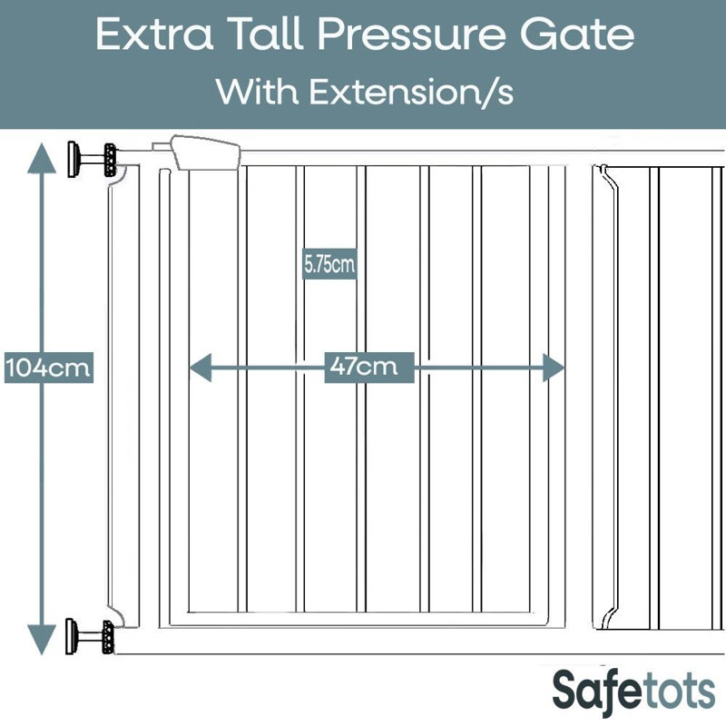 Safety Gate, Grey, 104cm H x 89cm W x 4cm D