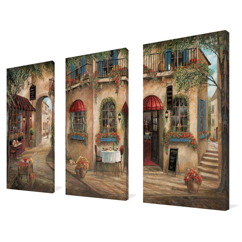 Ginos Pizzaria - 3 pièces, reproduction d'art sur toile tendue, H 24 po x l 36 po x P 0,75 po