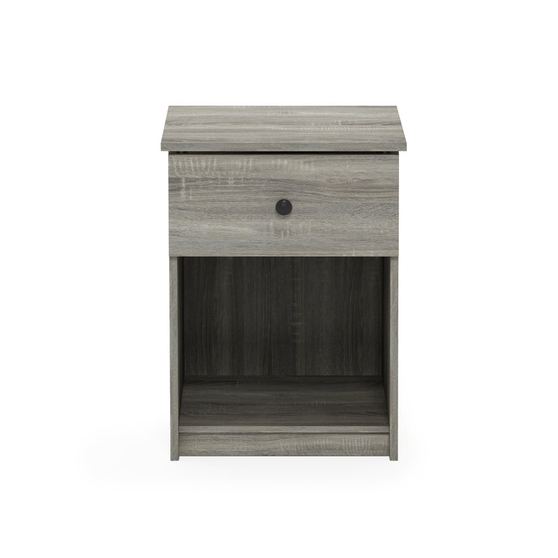 Gillian 45.2cm W Manufactured Wood Bedside Table, Grey