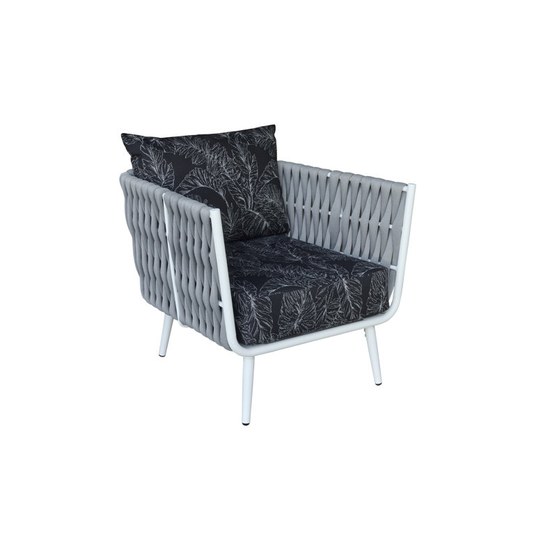 Fauteuil Cayman avec coussins Sunbrella, Noir