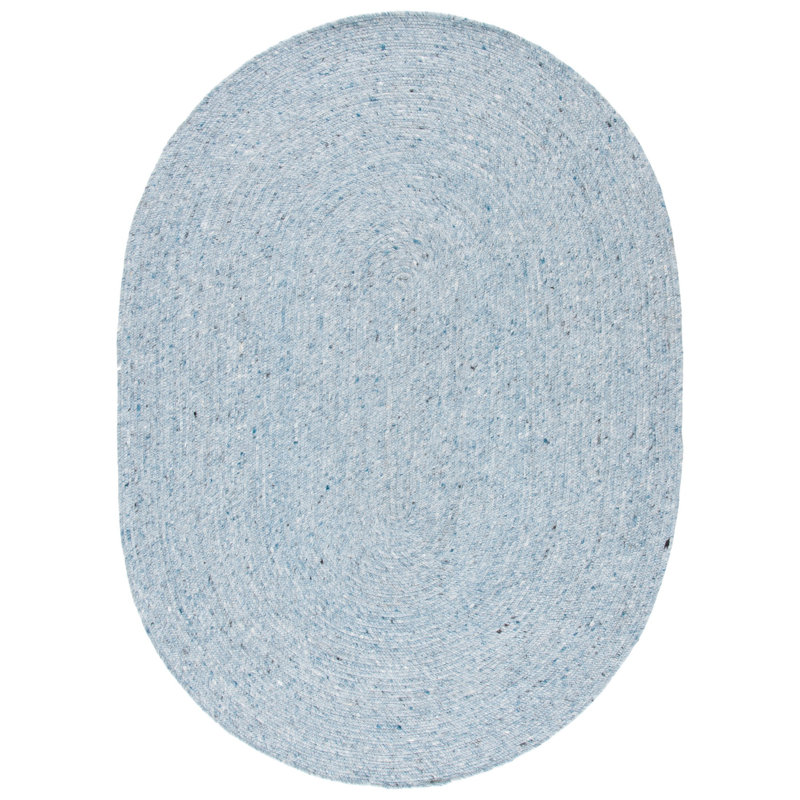 Connell Hand Woven 0.6 Wool, 0.4 Cotton Solid Color Rug, Oval 4' x 6'