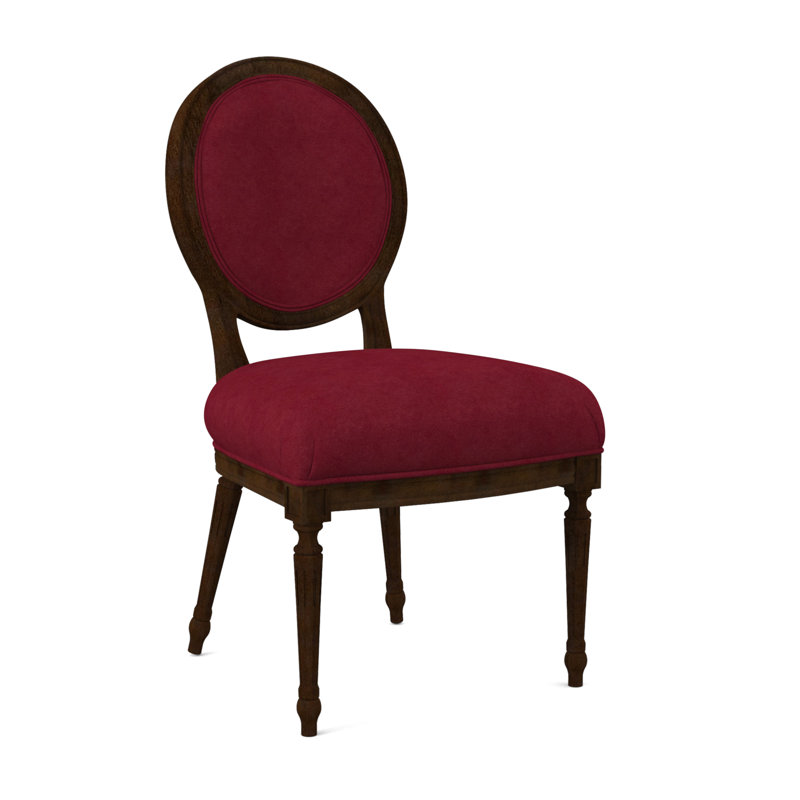 Chaise d'appoint Dauphin, Noyer noir, Rouge Margaret