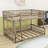 Wood Full XL Over Queen Bunk Bed With Ladder And Guardrails-463907332