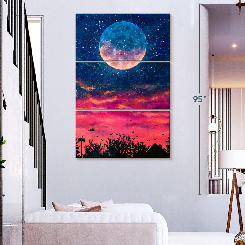 Oberle Colorful Forest Moonrise, 74" H x 48" W