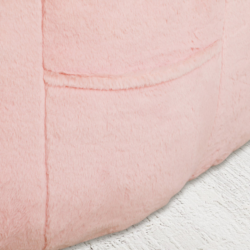 Bean Bag Chair,Tufted Lazy Sofa Comfy Chairs, Fausse fourrure rose