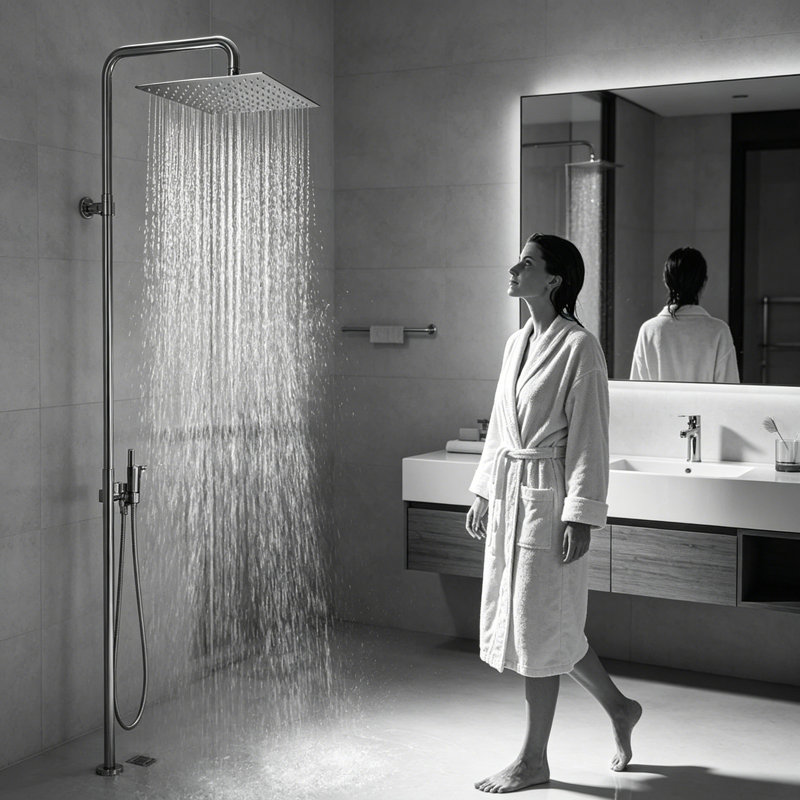 12 Inch Brushed Nickel Rain Shower Head, Square Ultra Thin 304 Stainless Steel High Pressure Shower Head Waterfall Full Body Coverage Waterfall Shower Head