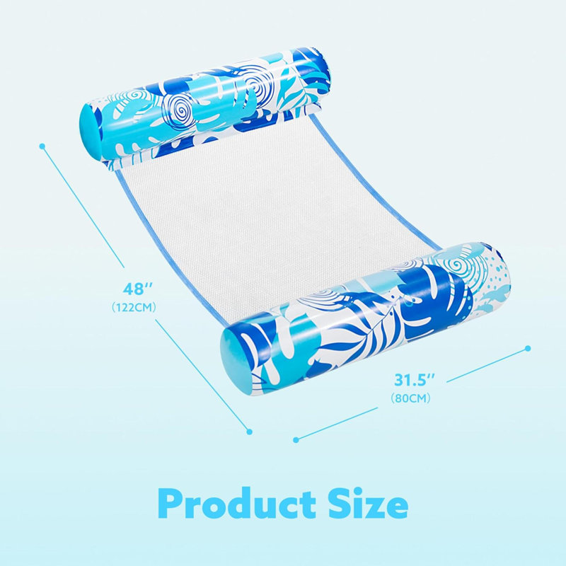 Ensemble de 2 flotteurs de hamac pour piscine gonflable multi-usages pour adultes, Blue/Pink