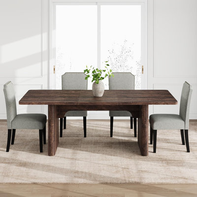 63-82.68" Extendable Dining Table for 8-10, Mid-Century Modern Wood Table with Round Corners & Sealed Top for Dining Room, Kitchen, Living Room