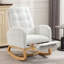 Chaise berçante décorative avec repose-pieds à haut dossier en bois d'hévéa-356381261