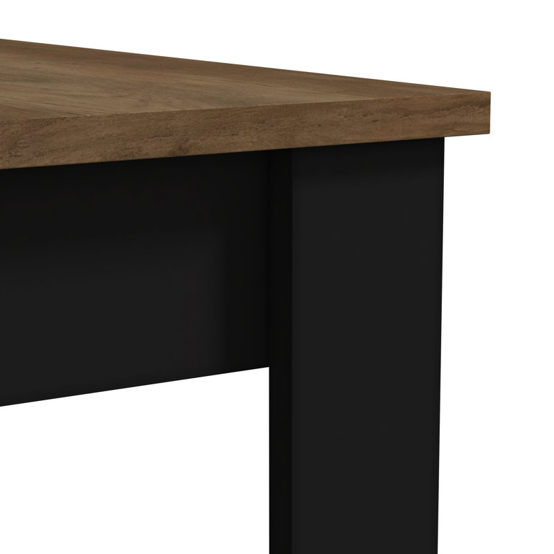 Weddel Basilico 2 Piece Modern Coordinated Living Room Set, Knotty Oak/Black