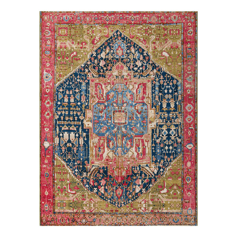 Multi_Unique Loom Limon Outdoor Traditional Rug, Rectangle 7'1" x 10'