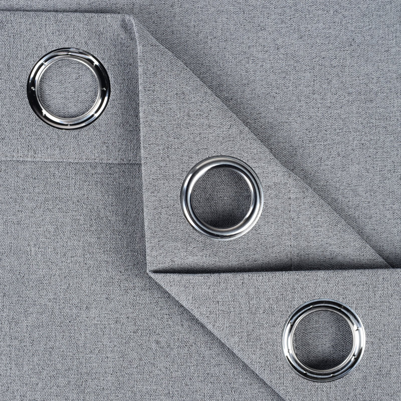 Paire de rideaux unis obscurcissant 100% lavable à la machine, Gris, L 52 po x L 63 po