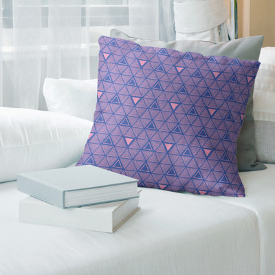 Patricia Geoffrey Geometric Leather/Suede Reversible Pillow Cover