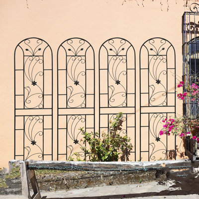 Barrière de jardin en treillis de jardin en métal 86,7 "x 19,7" treillis antirouille pour plantes grimpantes
