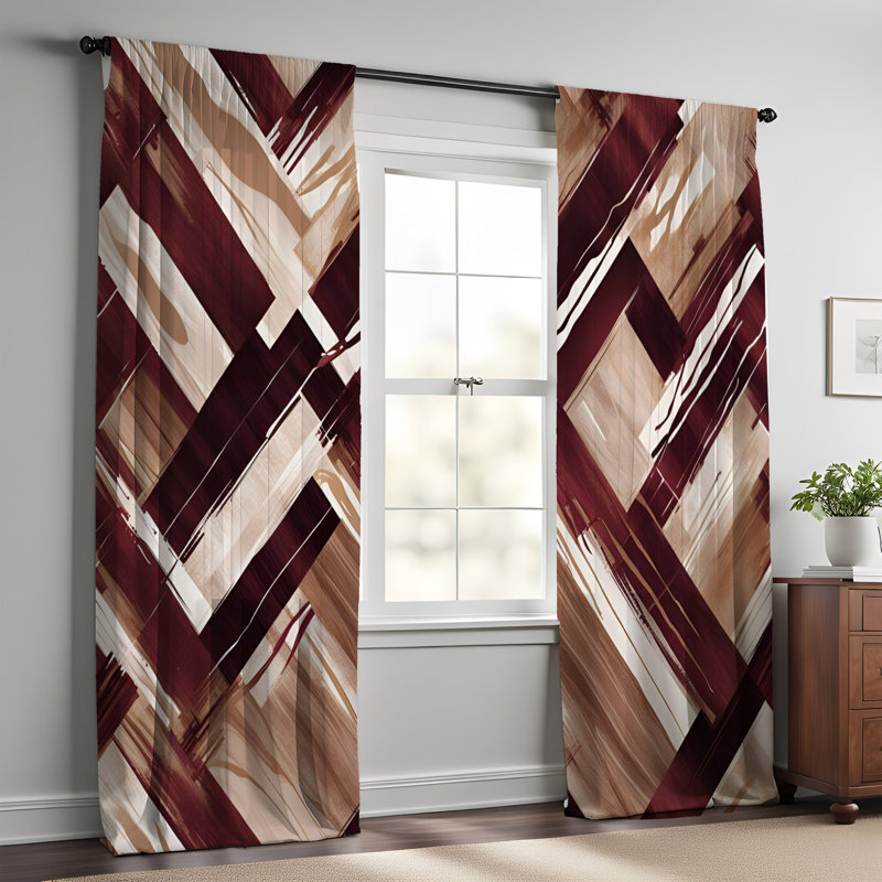 Paire de rideaux semi-transparents en polyester Eilber, L 20 po x L 61 po