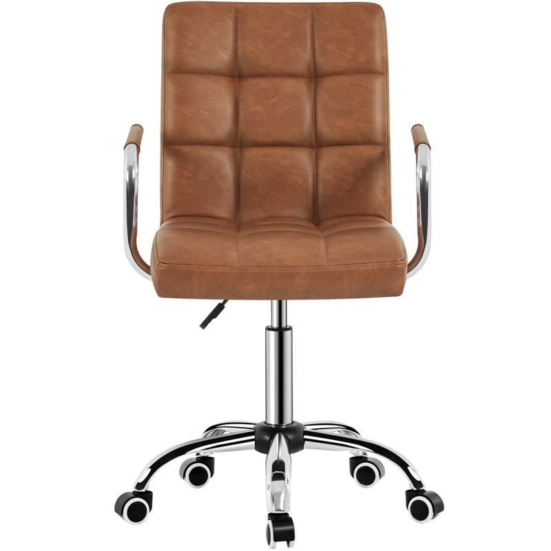 Rawtenstall 360° Swivel Height Adjustable  Ergonomic Office Chair with Removable Arms, Retro Brown