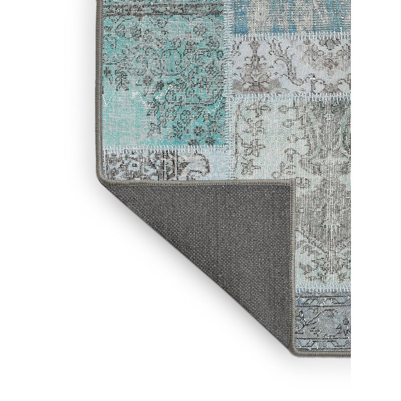 Tapis de zone bleu contemporain, Rectangle 5 pi x 7 pi
