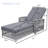 Outdoor Adjustable Reclining Chaise with Armrests & Removable Cushions-147358010